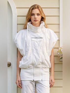 Adidas Stella McCartney White Short-Sleeve Anorak Jacket
